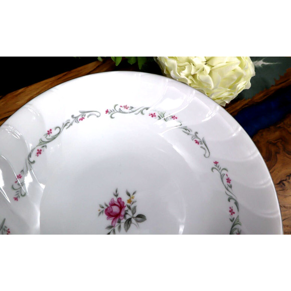 Vintage Royal Swirl Fine China Rose Floral Porcelain Round Serving Bowl Dish - Picture 5 of 5